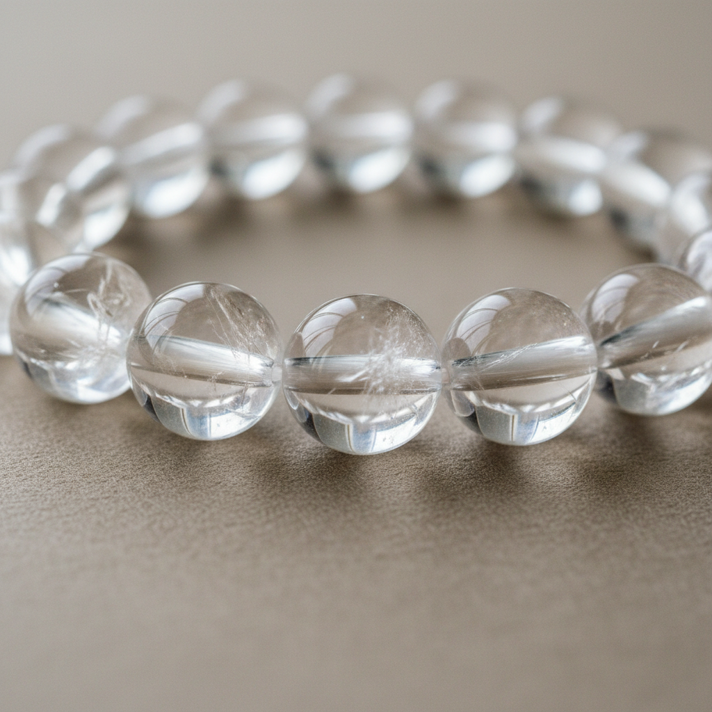 Clear Quartz Bracelet Detail - Clarity