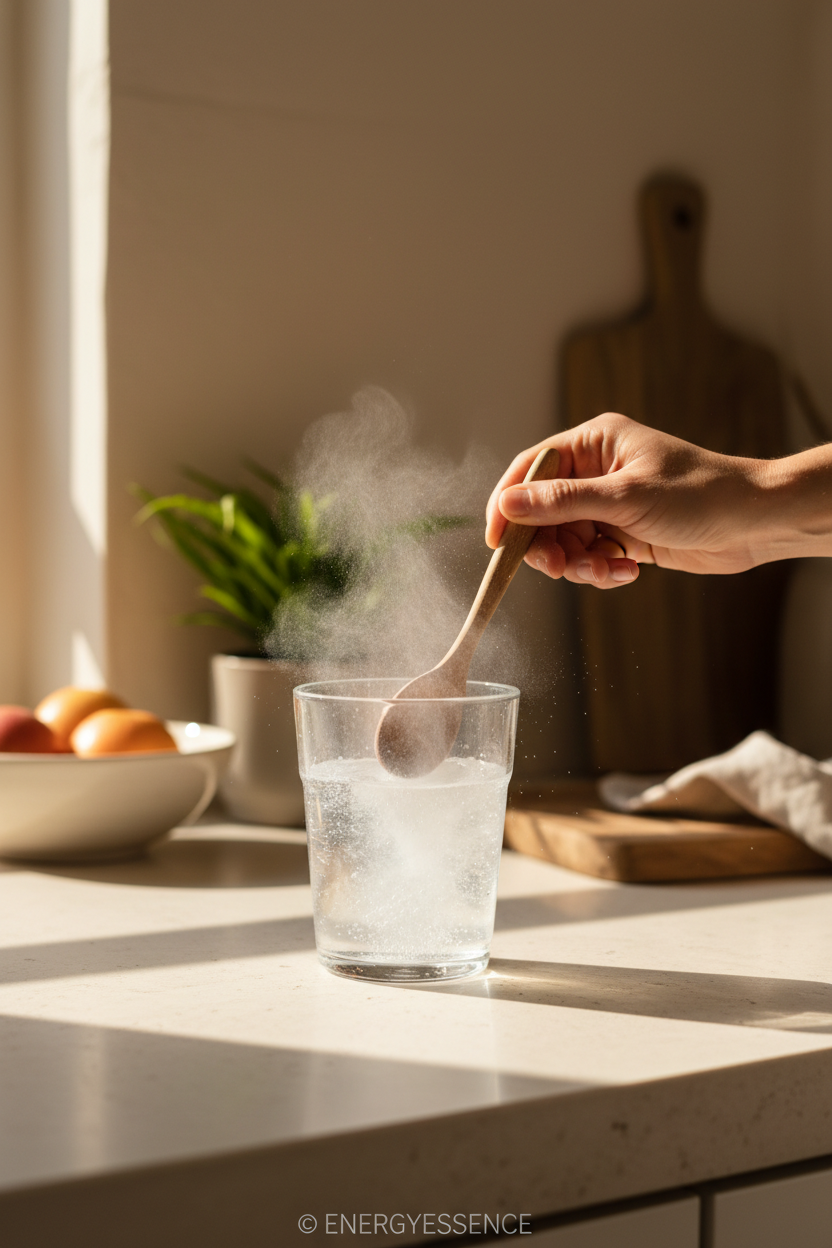 Magnesium powder being mixed into water